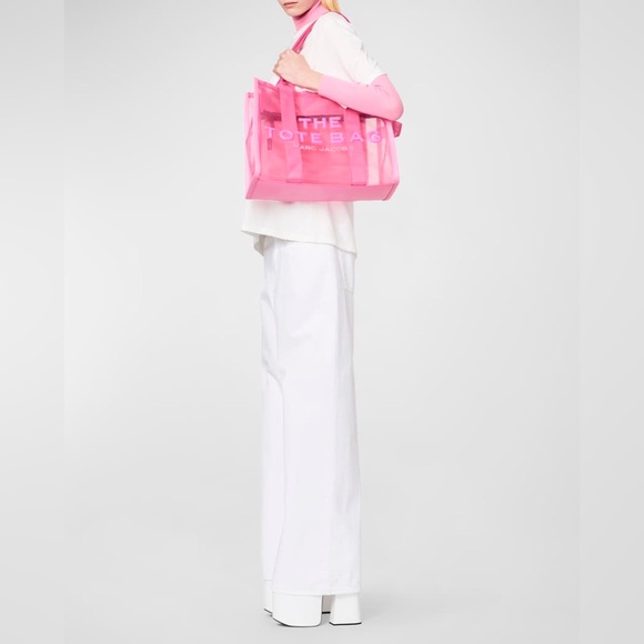 Authentic Marc Jacob’s Candy Pink Mesh Large Tote w/Dust Bag - Picture 5 of 8